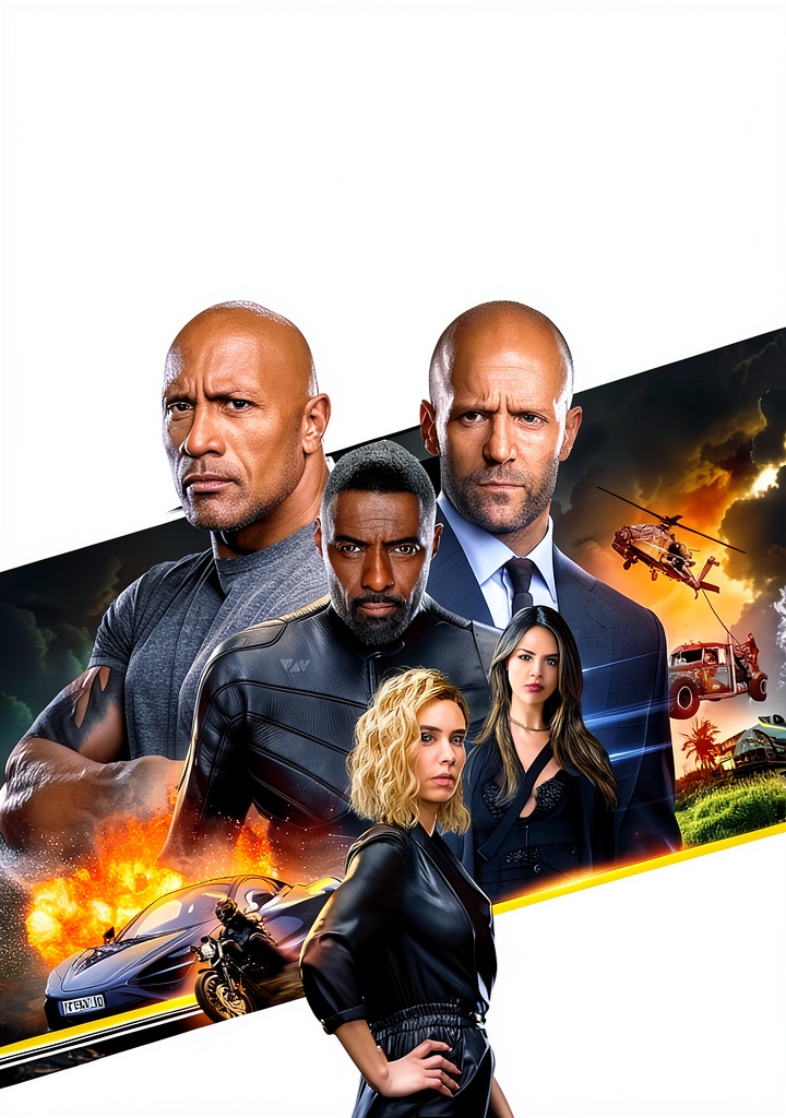 Hobbs Shaw DVD cover featuring Dwayne Johnson and Jason Statham in action poses