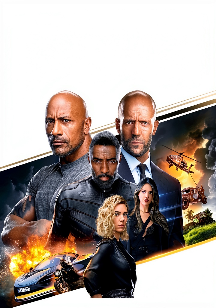 Hobbs Shaw Blu-ray case with actors Dwayne Johnson and Idris Elba